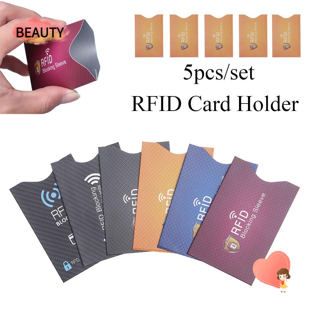BEAUTY 5PCS New RFID Blocker Safety Blocking Sleeve Card Holder Bank ...