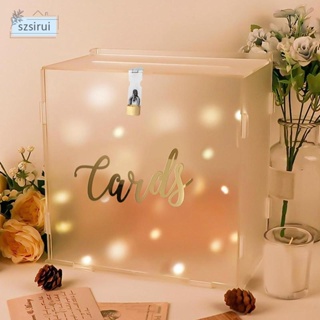 OurWarm Acrylic Wedding Card Box with String Light, Large Gift