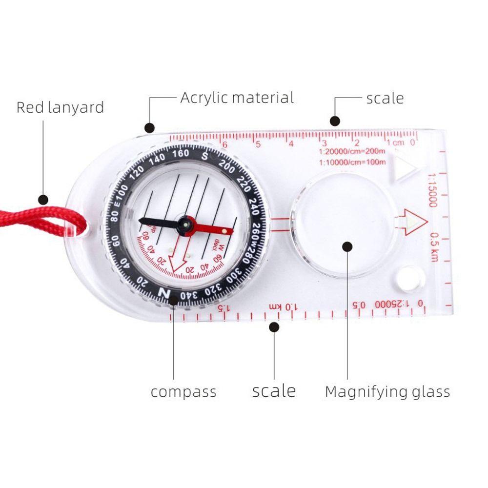 POPULAR1 Ruler Compass, Acrylic Multi-function Orienteering Navigation ...
