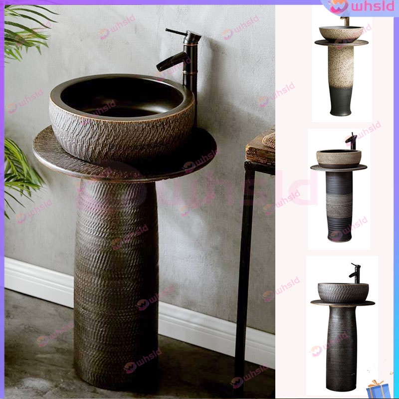 Column Basin Industrial Style Washbasin Integrated Outdoor Courtyard Hotel Balcony Sink Floor