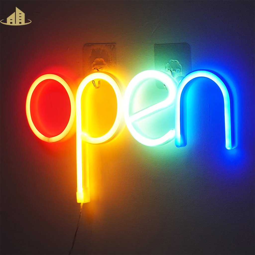Open Neon Sign LED Neon Signs Night Light Ultra Bright Colorful Lighted ...