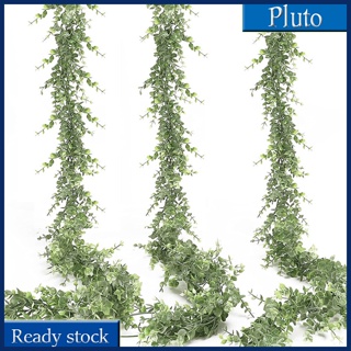 Artificial Eucalyptus Garland Fake Vine Plant with Leaves Faux Silver  Dollar Greenery for Wedding Outdoor Decoration