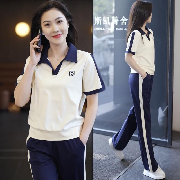 Summer New Short-sleeved T-shirt Two-piece Set Top 2023 New Women Sportswear Suit