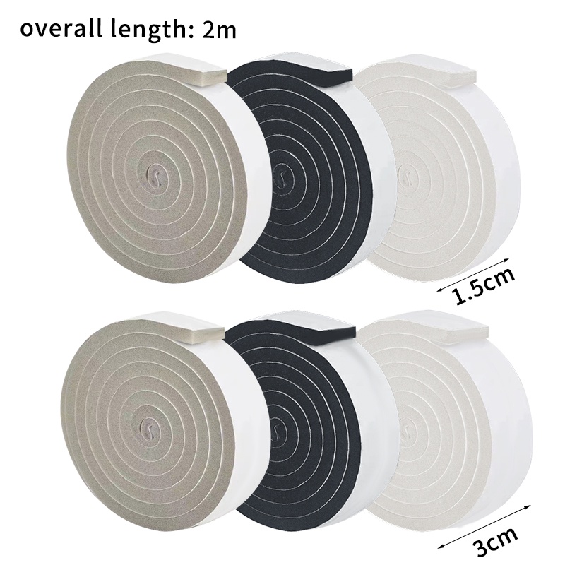 2M/Roll Self-Adhesive Sponge Foam Insulation Tape Door Window Sealing ...