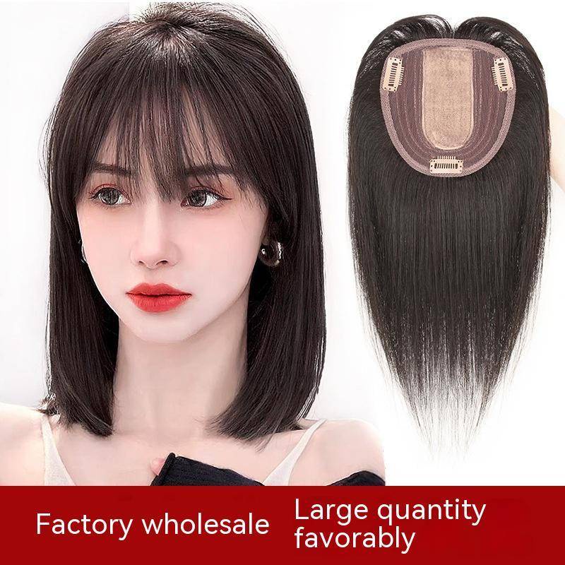 100 Human Hair Piece Black And Dark Brown Hair Topper Hair Replacement