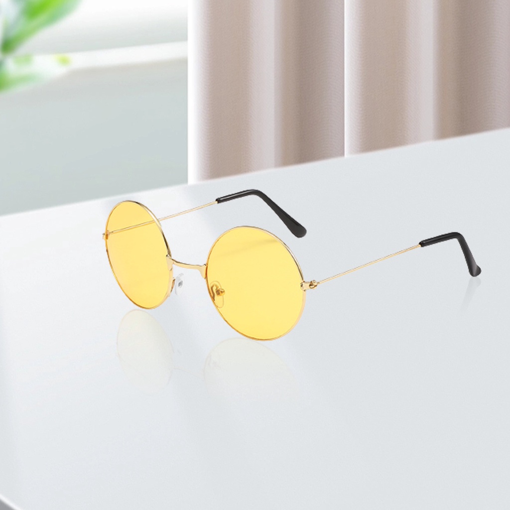 Korean Style Sunglasses Tinted Round Metal Frame Vintage Style Shades Shopee Singapore