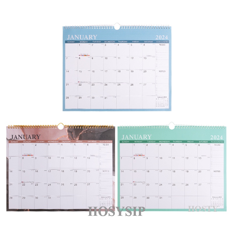 HOSIP 2024 January To 2025 June Large Desktop Calendar Portable