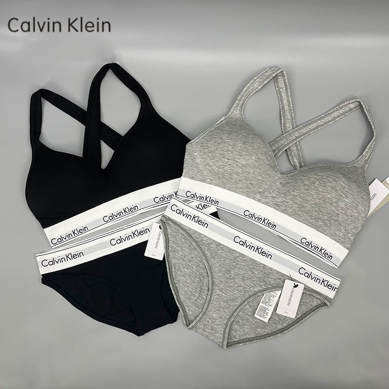【Ready Stock】 100%Authentic Calvin Klein Beauty Back Bra Underwear Set Non-Stretch Sports Bra + Panties