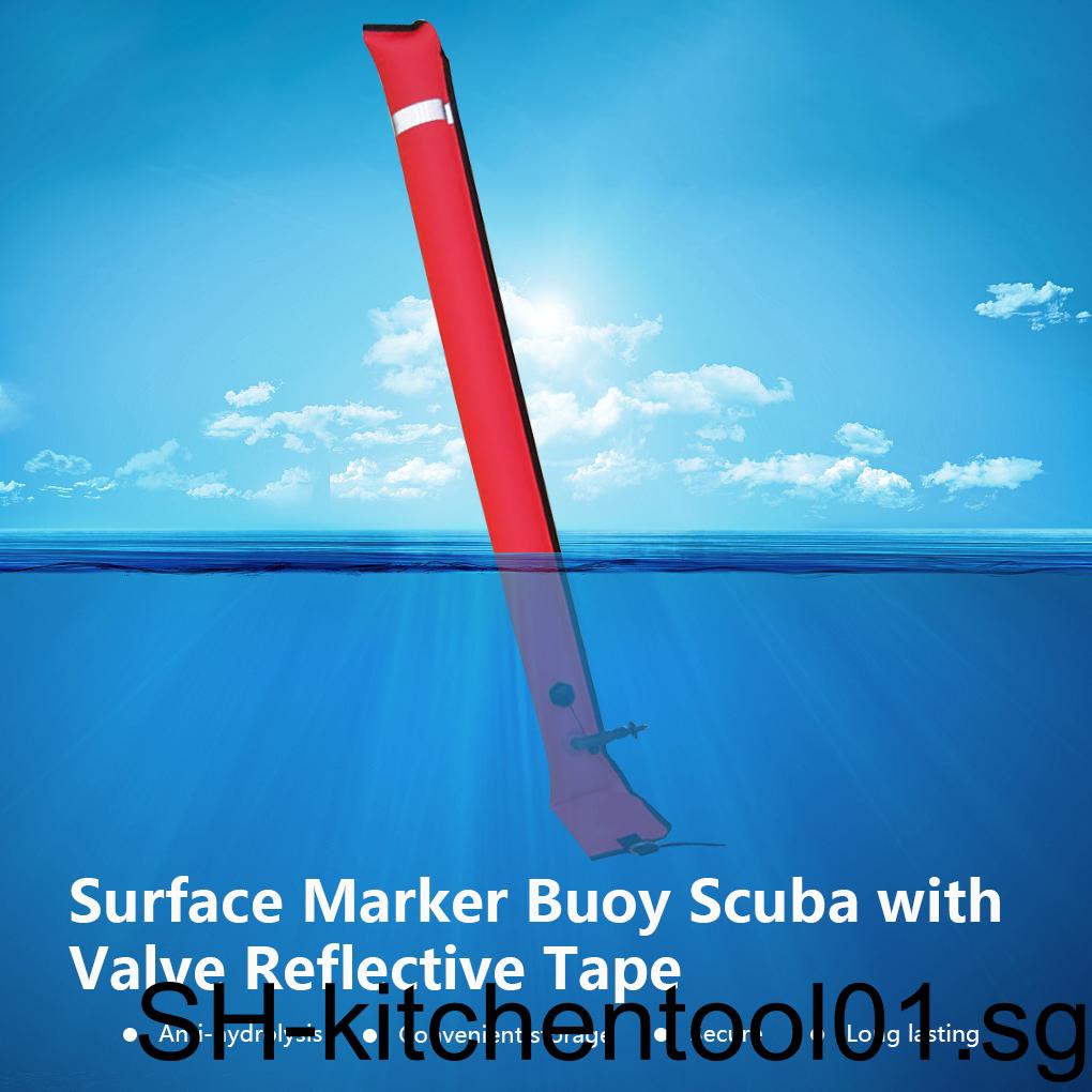 Surface Marker Buoy Scuba Diving with Valve Reflective Tape Visibility Safety SMB Floating