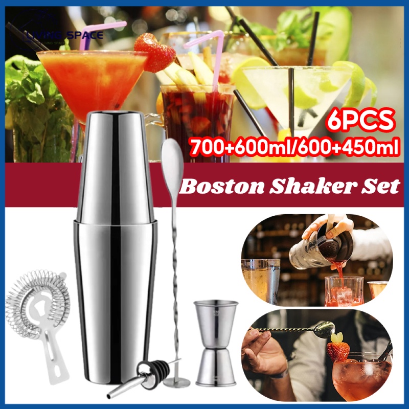 COD 700+600ml/600+450ml Professional Stainless Steel Bartender Cocktail ...