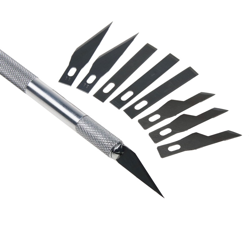 Dropshipping Metal Handle Scalpel 9 Blades Knife Wood Paper Cutter