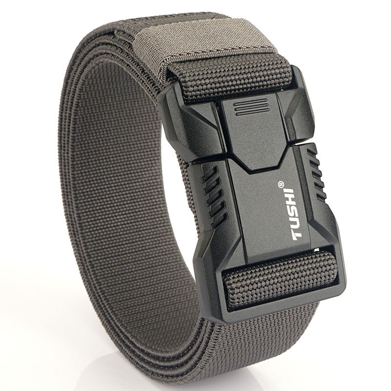 Men belt Aluminum Alloye Buckle Elastic Belts For Men Durable Tactical