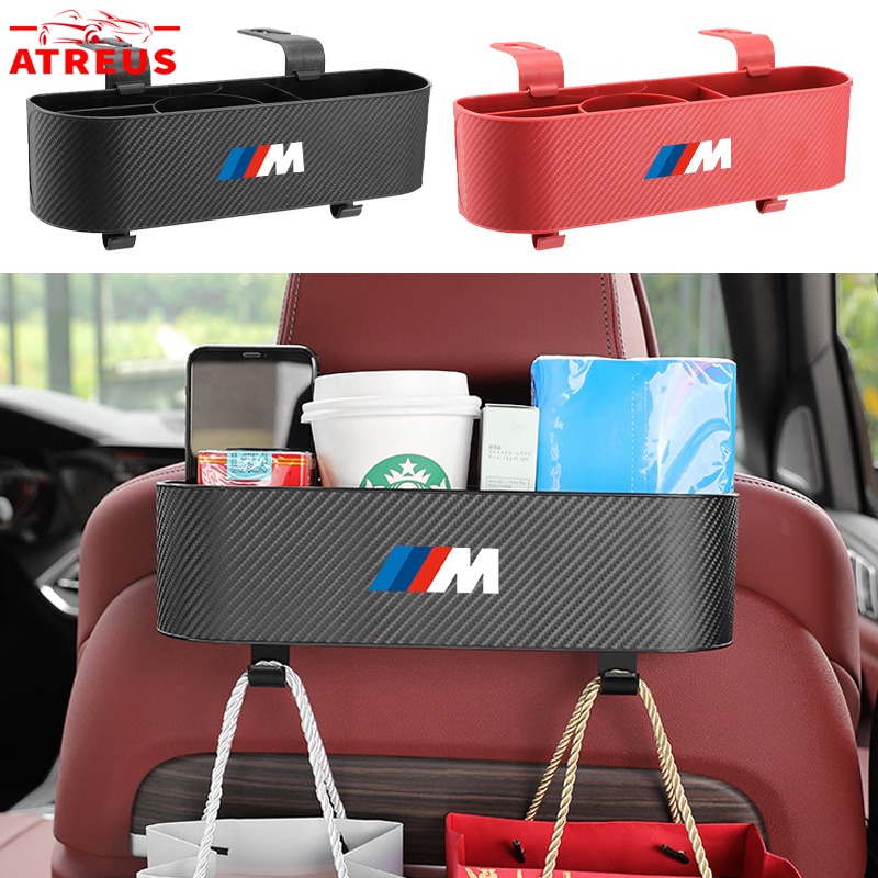 BMW M Car Back Seat Organizer Car Seat Back Hook Storage Box Cup Holder