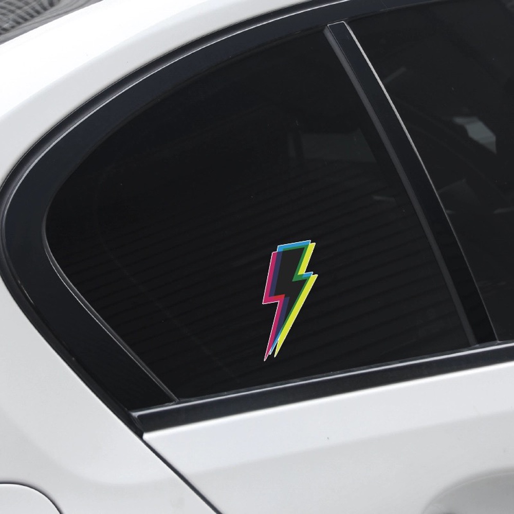 JDM Lightning Car Stickers Cyberpunk Motorcycle Helmet Scooter Electric ...