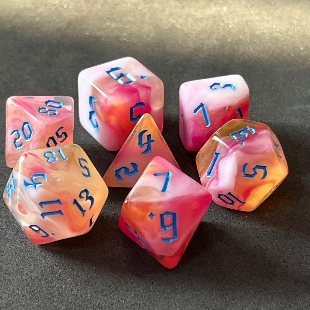 Acrylic flash powder DND dice Dragon & Dungeon TRPG table game