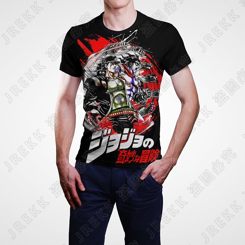 Jojo Bizarre Adventure T Shirt Men Fashion Cartoon Anime Tshirt Summer Cotton Short Sleeve Tops Tee T-shirt Clothing
