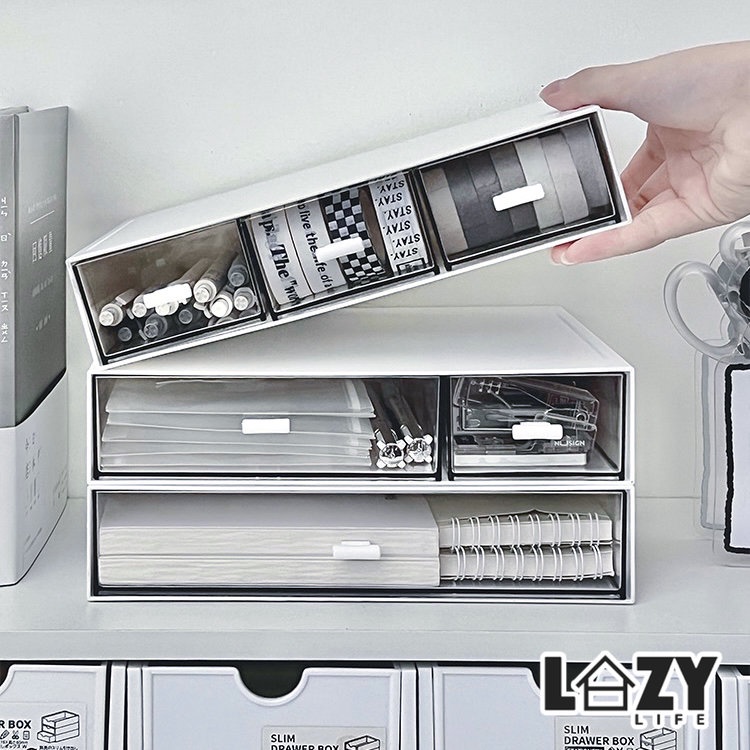 [SG LOCAL] Creative Stackable Desktop Drawer Storage Box, Flexible