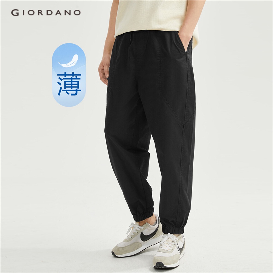 Men's Casual Cotton Sweatpants Ankle-Length Elastic Waist Loose