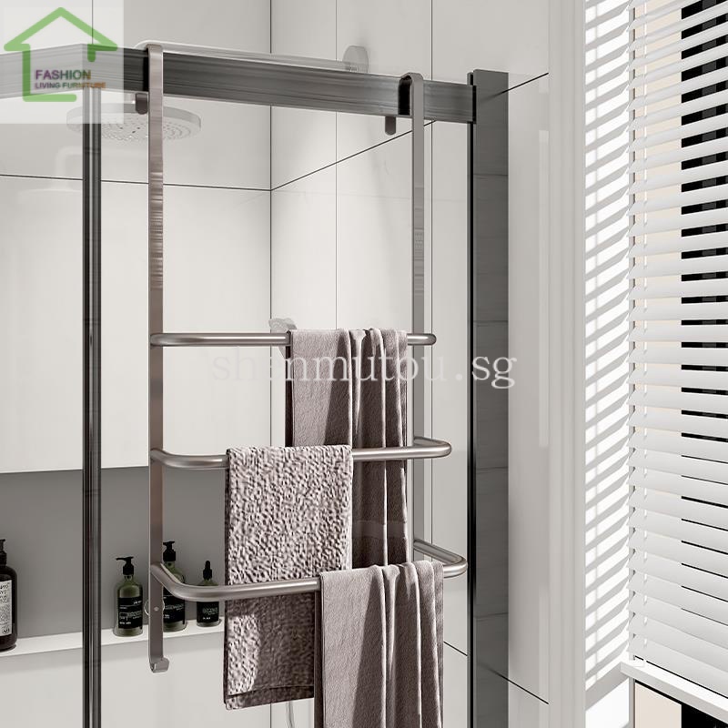 Bathroom towel rack, bathroom storage rack, non perforated door, shower ...