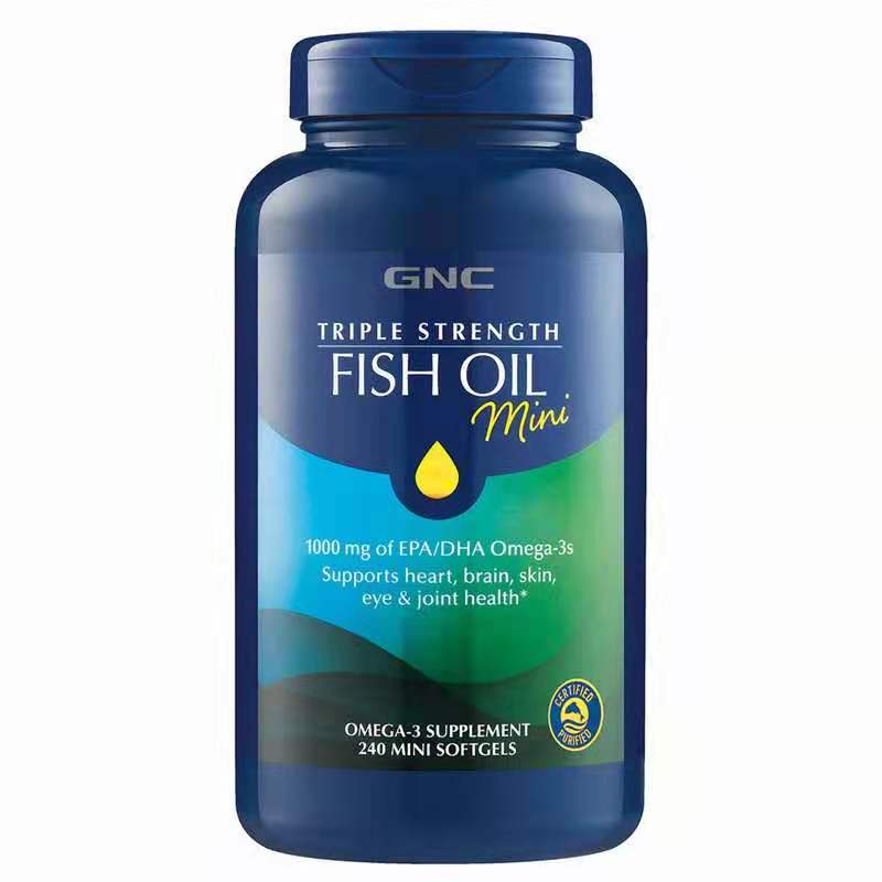 240 Softgels Mini GNC Triple Strength Fish Oil 1000mg EPA DHA Omega 3
