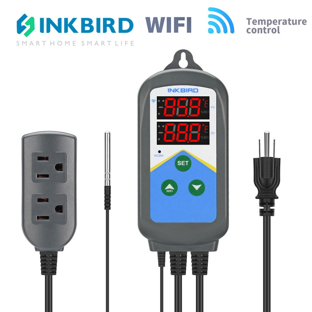 INKBIRD ITC-306T WIFI Pre-Wired DC100-240V Digital Heating Thermostat ...