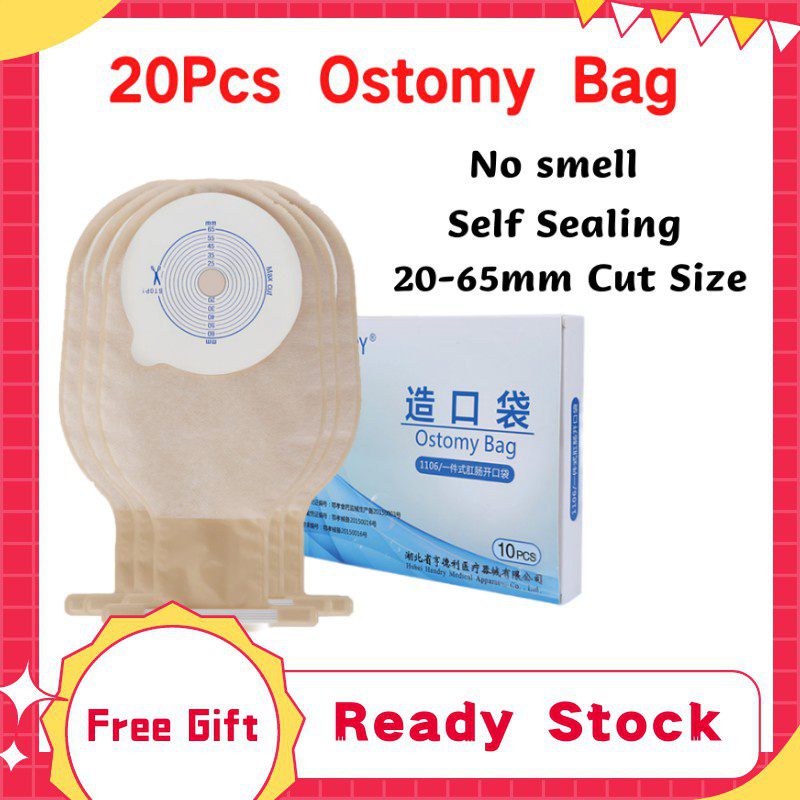 20Pcs Drainable Onepc System Ostomy Bag Self Sealing Colostomy Bag