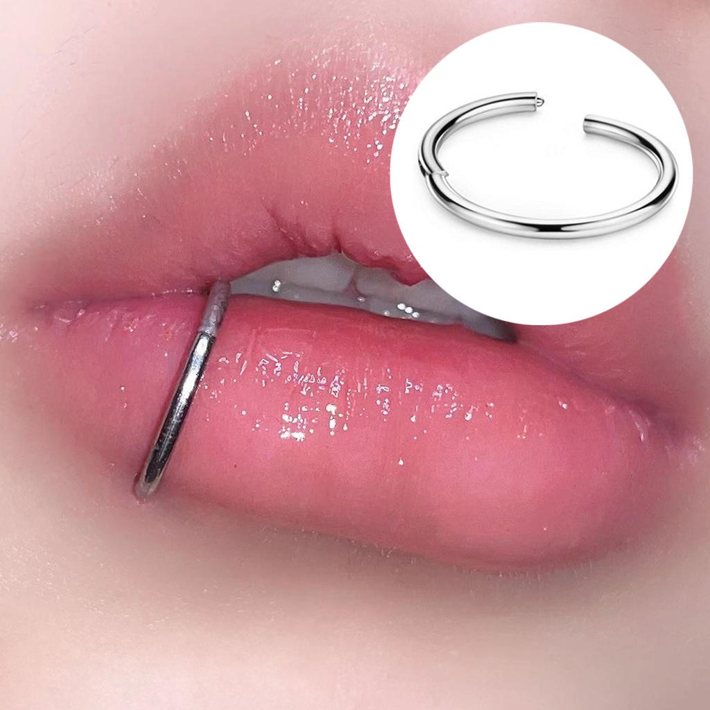 1PC C-shaped Lip Ring Simplist Silver Color Fake Labret Piercing