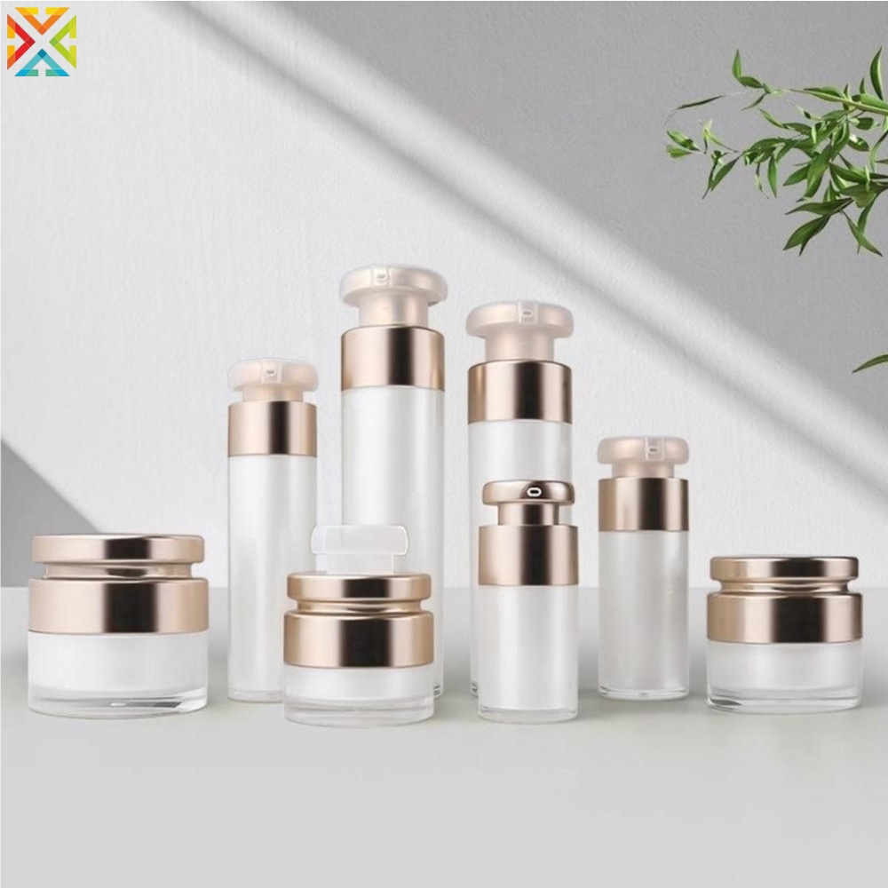 15ml-100ml Gold Cosmetic Jar Acrylic Lotion Emulsion Bottle Press ...