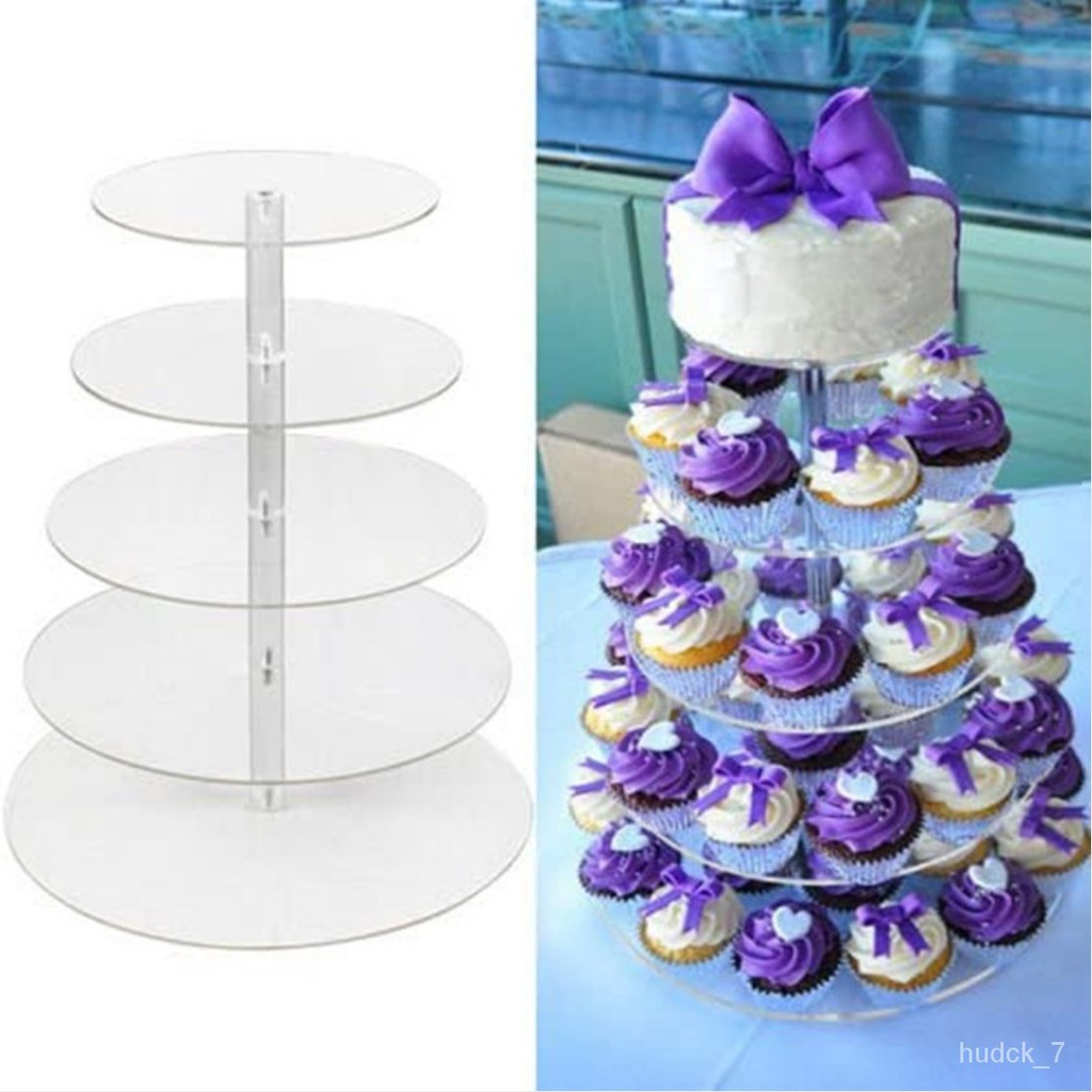 YQ6 3/4/5/6 Tier Acrylic Wedding Cake Stand Crystal Cup Cake Display