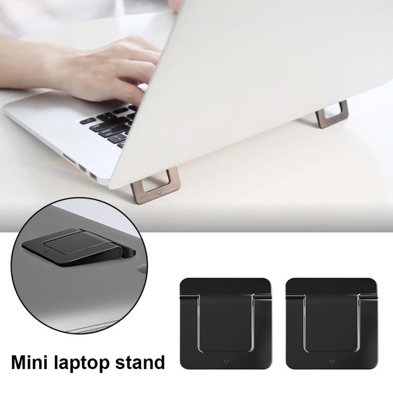 2 Pcs/pack Universal Mini Black Laptop Stand/ Portable High Quality Heat  Dissipation Foldable Desktop Laptop Holder Bracket