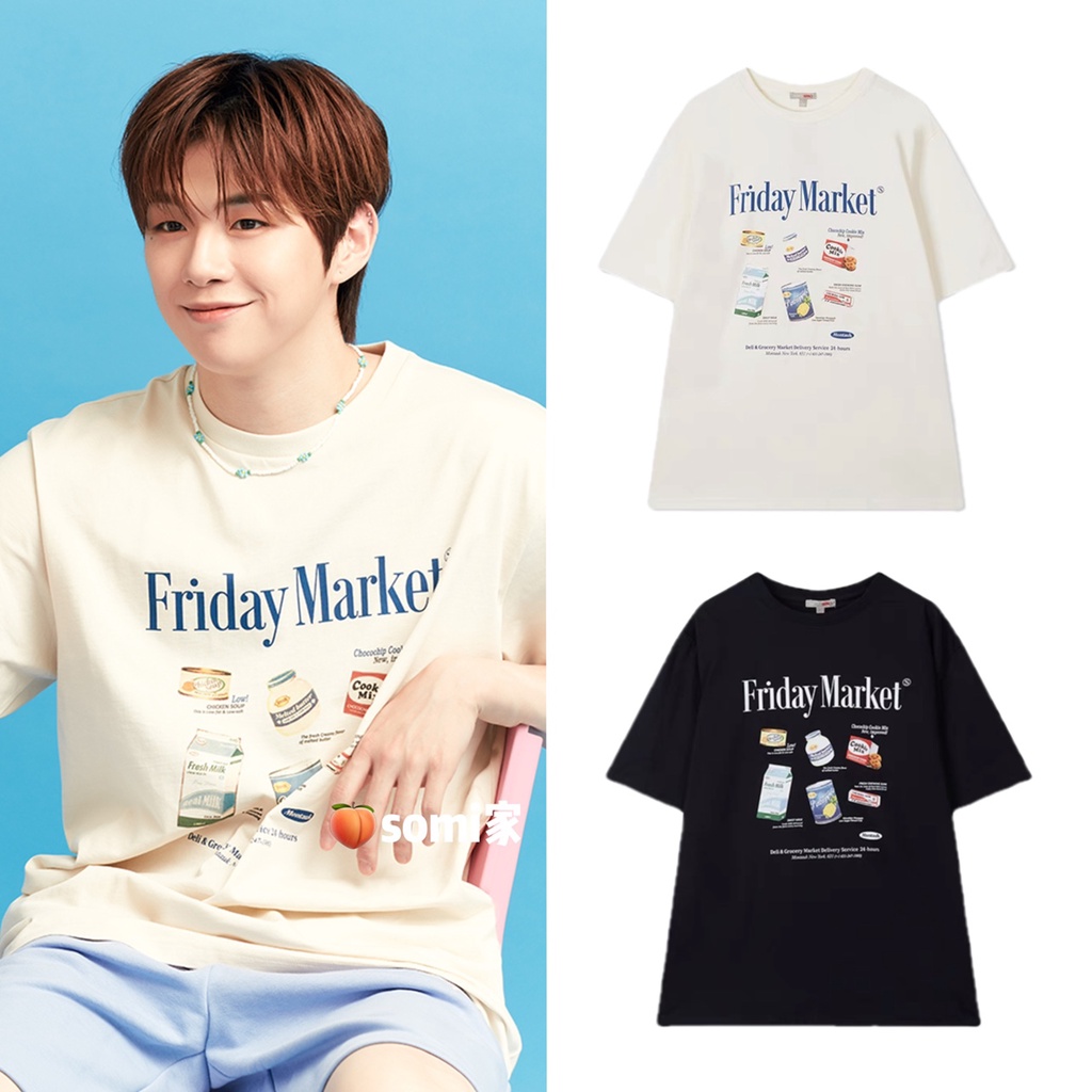 [ready Stock] somi's Korean Direct Mail spao Supermarket Convenience Store  Short-Sleeved T-Shirt Kang Daniel Same Style