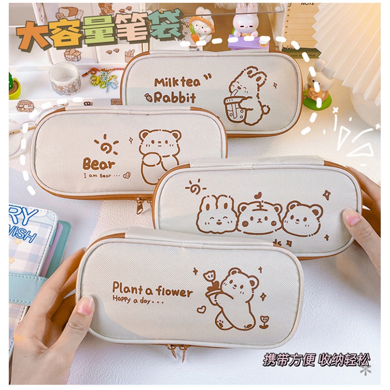 Wholesale Large Capacity Dual Zipper Portable Cute Korean Pencil Case Ideal  Stationery Organizer For Women, With Multiple Compartments For Pen,  Cosmetics, And Office Storage From Prettypack, $1.85