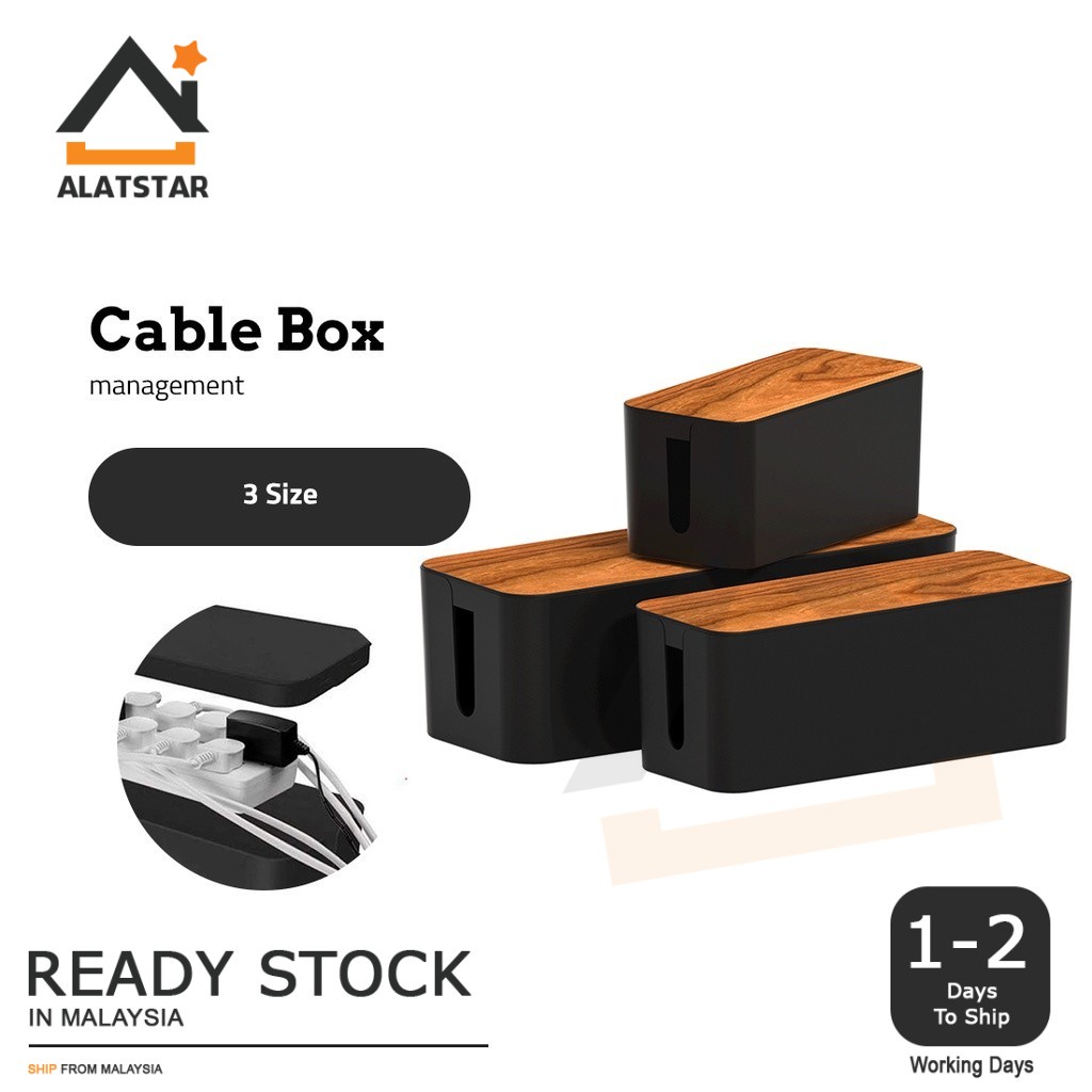 Alatstar Cable Management Storage Box Minimalist Power Strip Wire