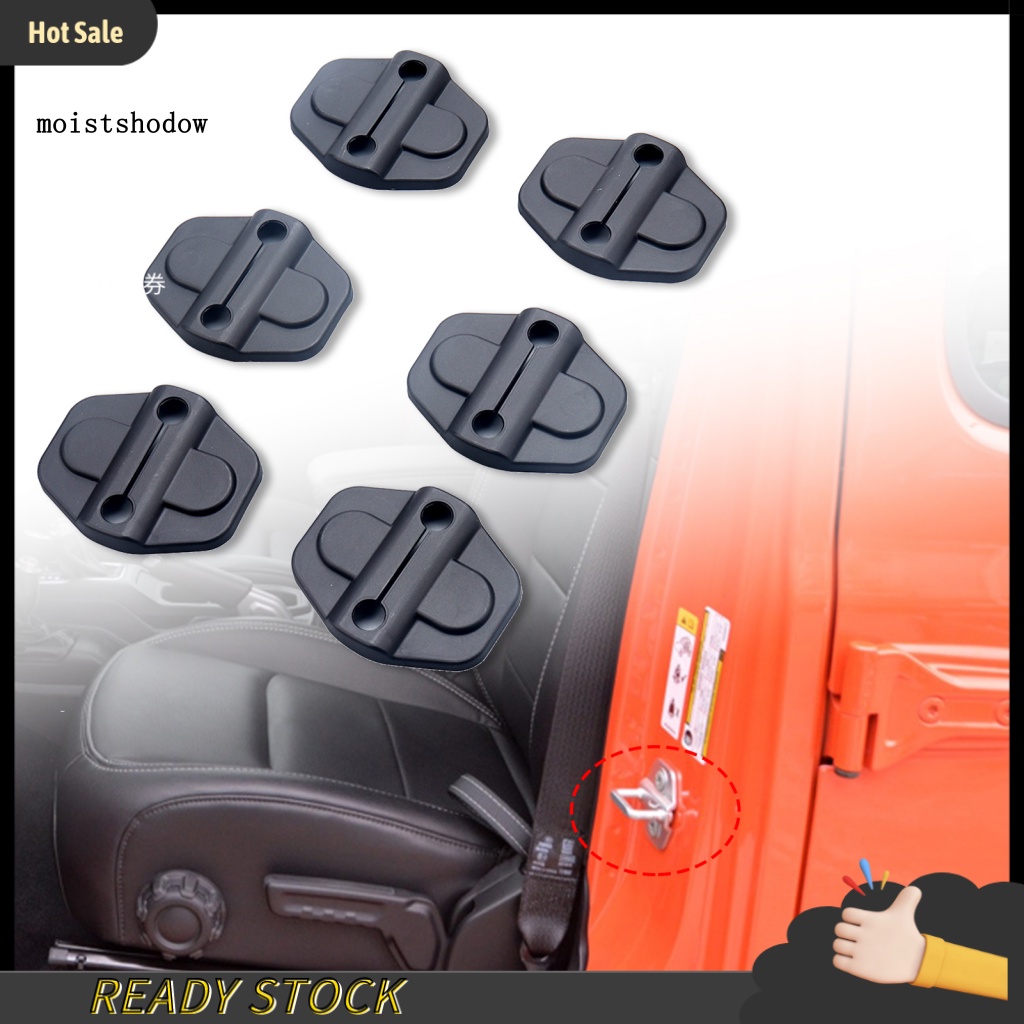 mw 6Pcs Lock Cover Rustproof Easy Installation ABS Car Door Lock Protector for Jeep Wrangler JL JLU 2018-2019