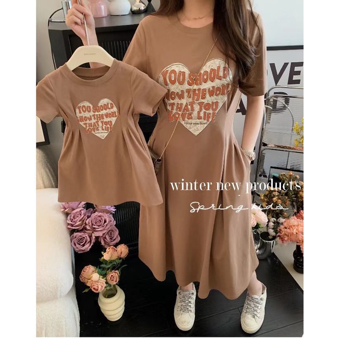  ZY 80 XXL Parent Child Wear Children s Casual Long Skirt Pure Cotton 