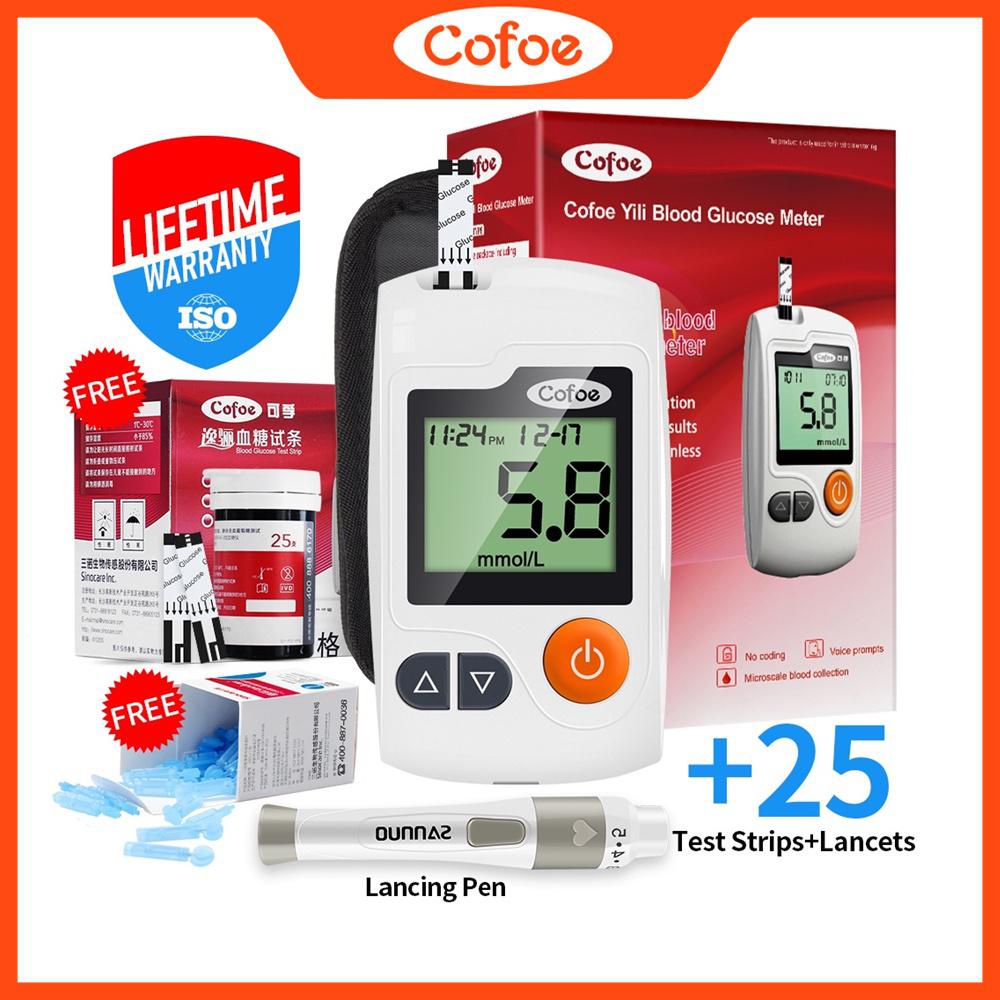 Cofoe Yili Blood Glucose Meter SET (1 Meter+25 Test Strip+25 Lancets+1
