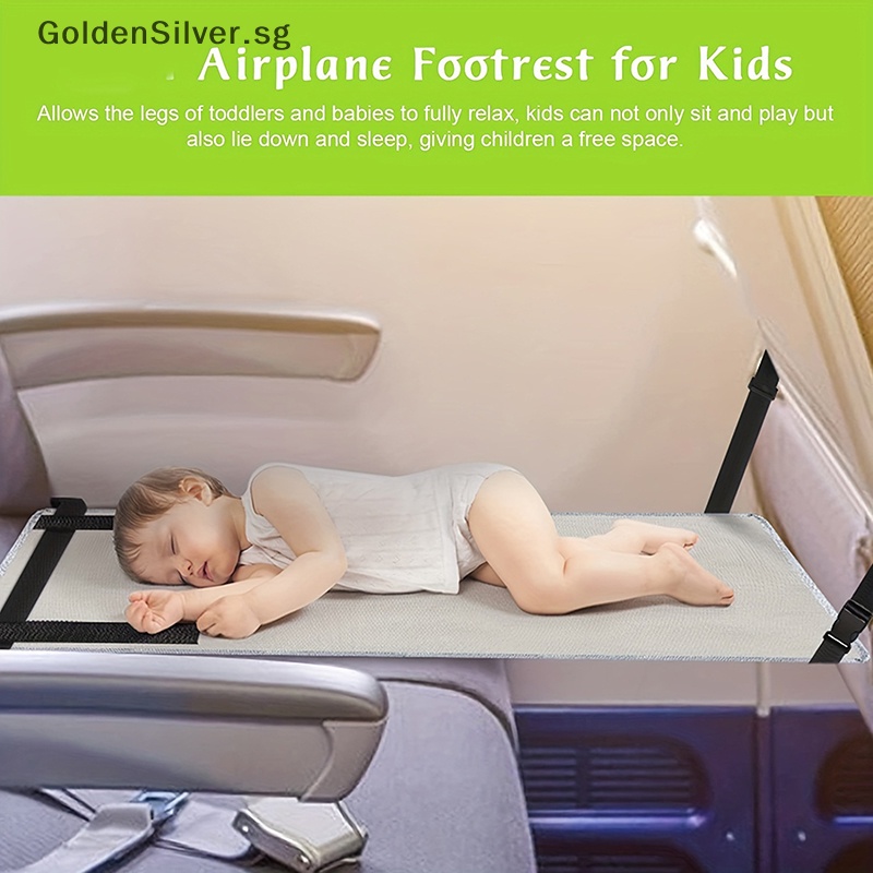 GoldenSilver Toddler Airplane Seat Extender Portable Airplane Foot Hammock  for Kids Plane Travel Foot Rest Baby Airplane Footrest Bed .