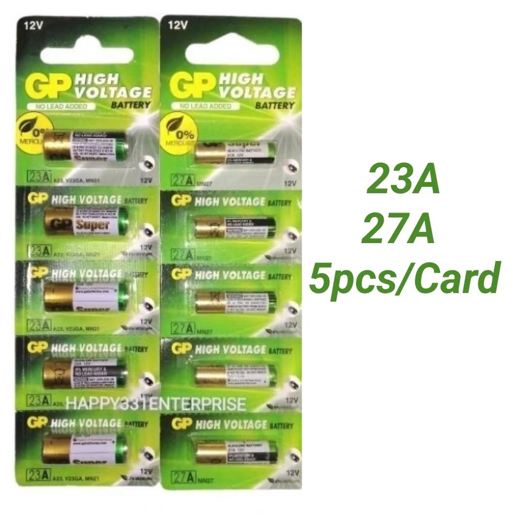 GP High Voltage Super Alkaline Battery 27A / A27 , 23A / A23 12V 5pcs ...