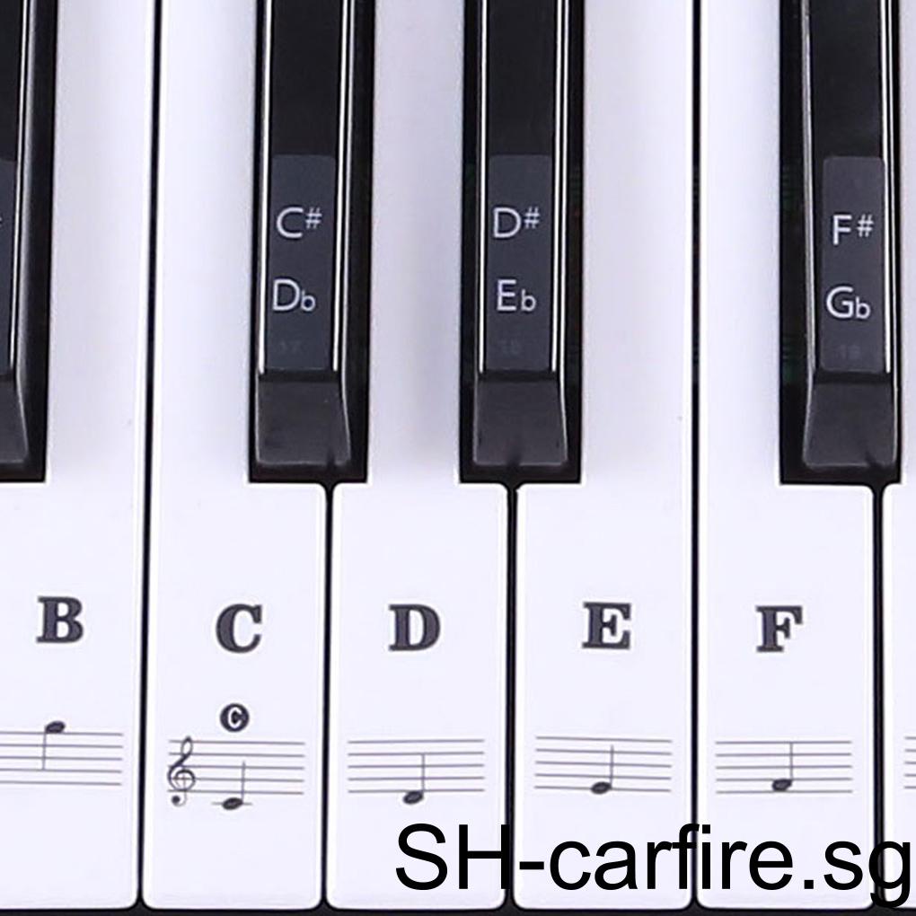 37/49/54/61/88 Piano Key Sticker Electronic Keyboard PVC Transparent ...