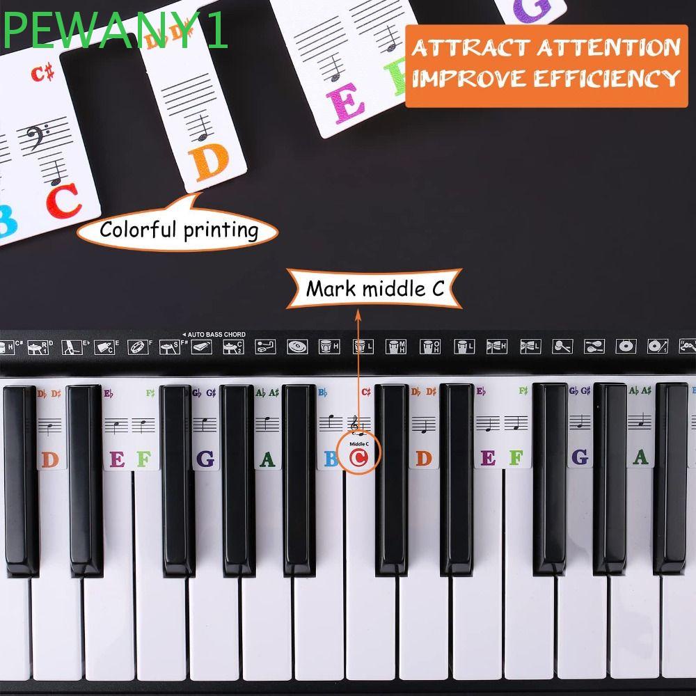 PEWANY1 Piano Keyboard Sticker For Key Labels Overlay Sticker Symbol ...
