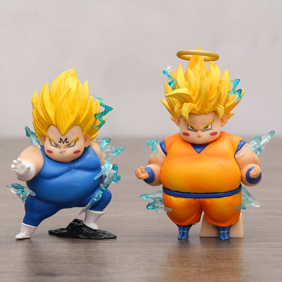 8cm Dragon Ball Anime Action Figure Fat Series Fat Vegeta Son Goku Pvc ...