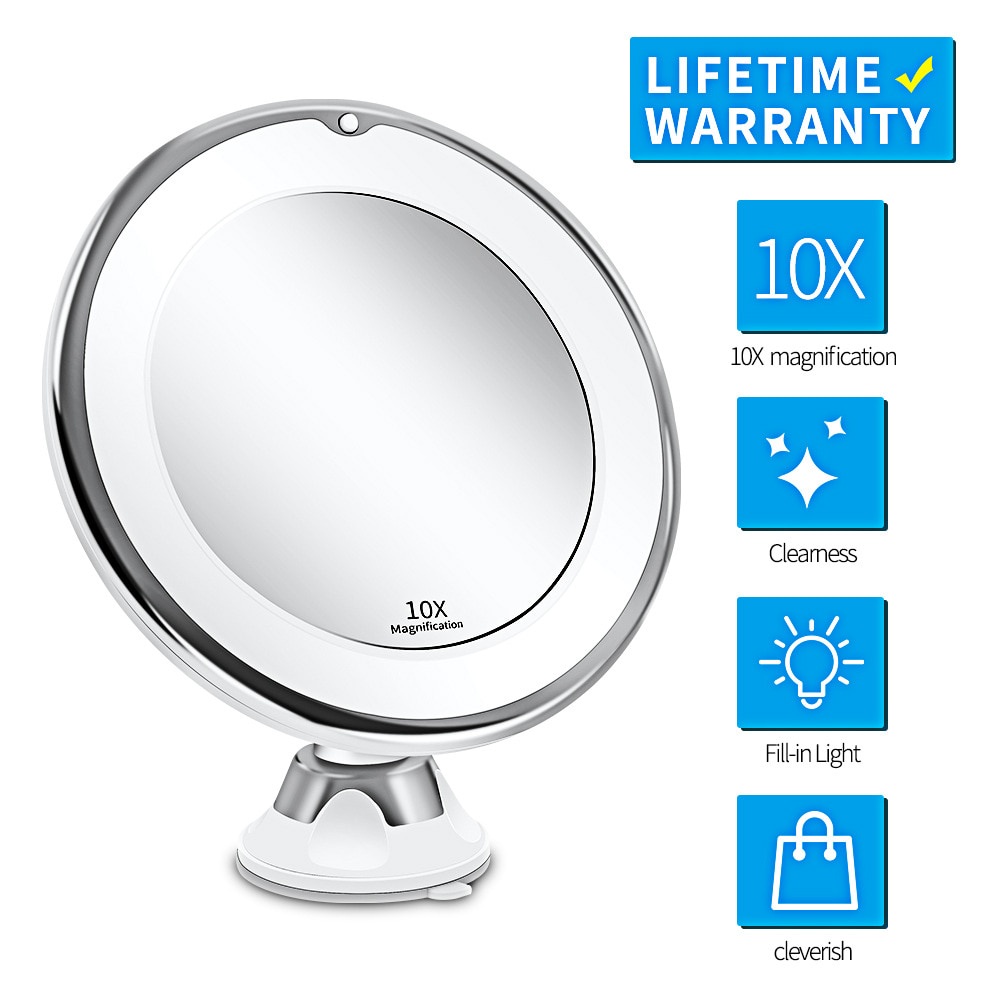 2 In 1 Illuminated Vanity Mirror Flexible Vanity Mirror 10x Magnifying