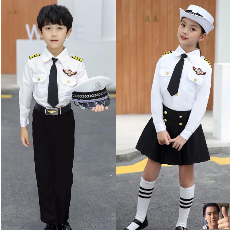 Ready Stock Captain Stewardess Suit Children Air Force Stewardess 