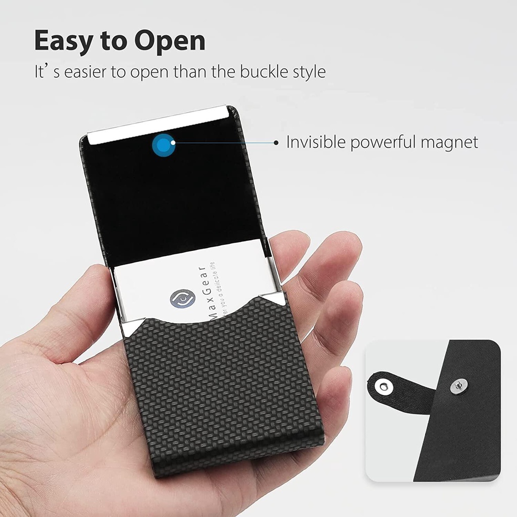 Business Card Holder PU Leather Credit Card Case Pocket Card Holders ...