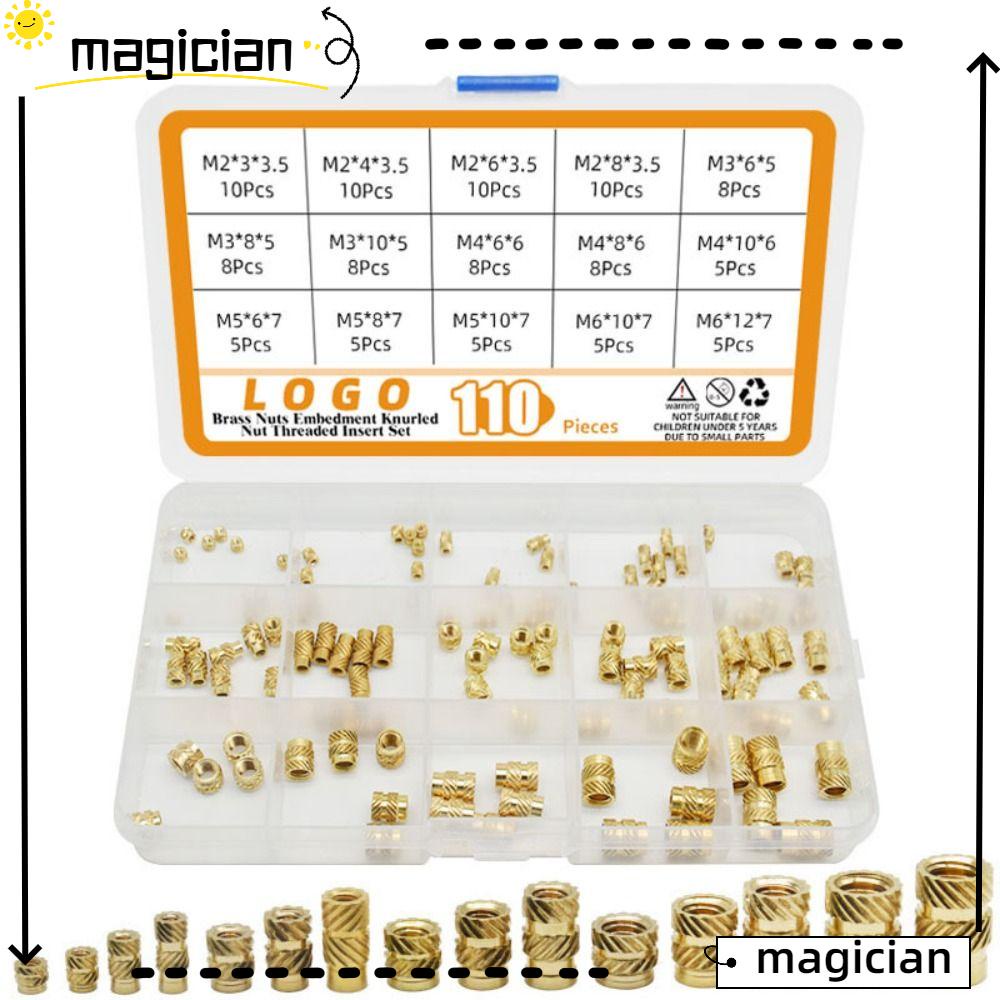 MAG 110Pcs Threaded Insert, M2 M3 M4 M5 M6 Knurled Nuts, Joint