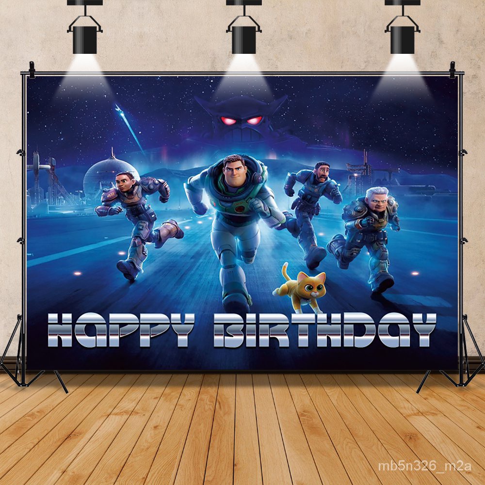 SMT🛕QM Buzz Lightyear Theme Kids Birthday Party Backdrops Wall