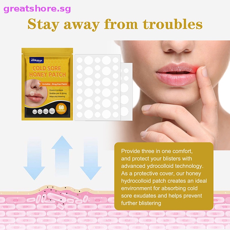 greatshore 60 Cold Sore Patches Acne Spot Pimple Skin Breathable