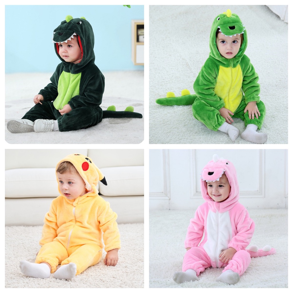 Baby Kigurumi Dinosaur Pikachu Stitch Cartoon Romper Newborn