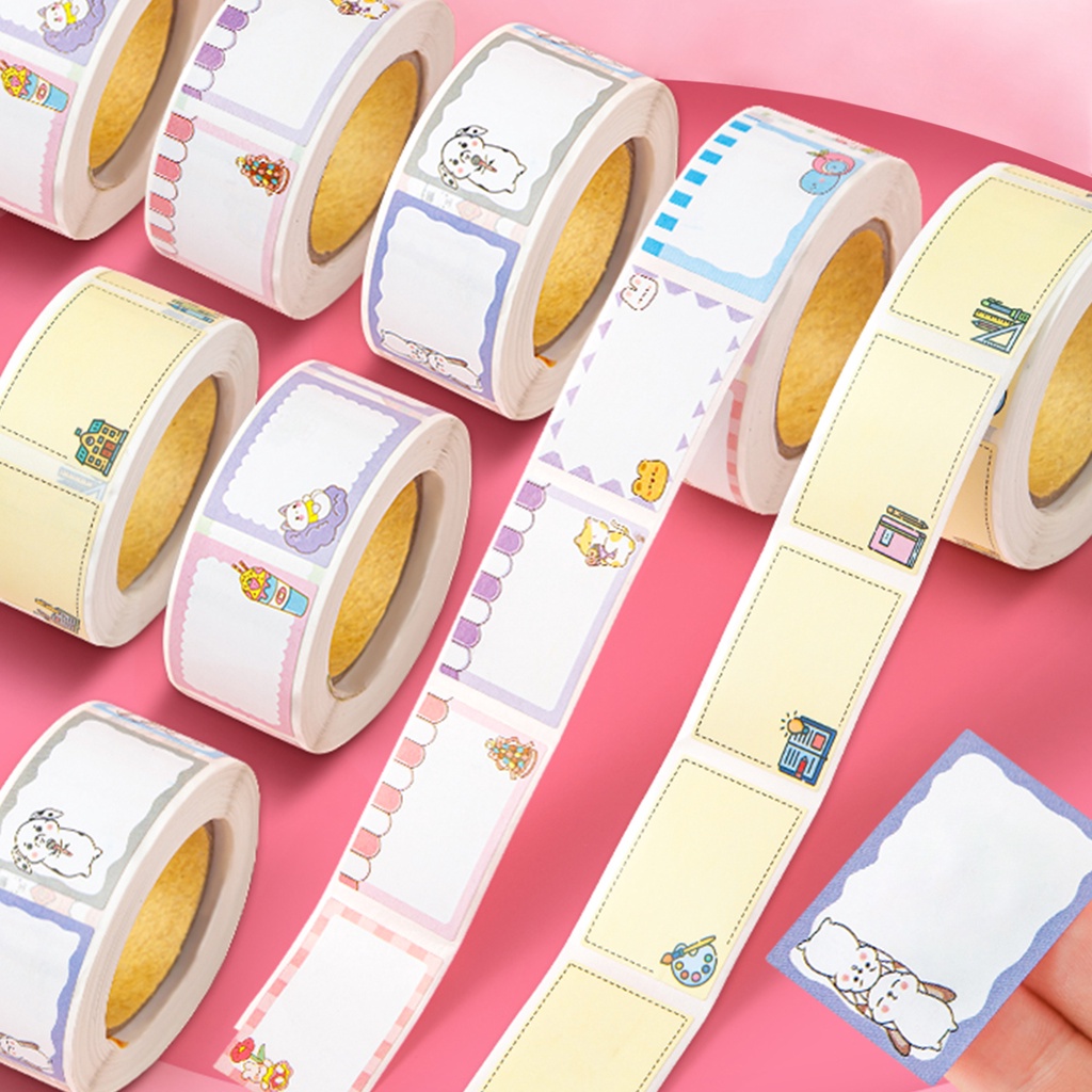 350 Pcs Rolled Cartoon Name Tags School Office Multi-function Label ...