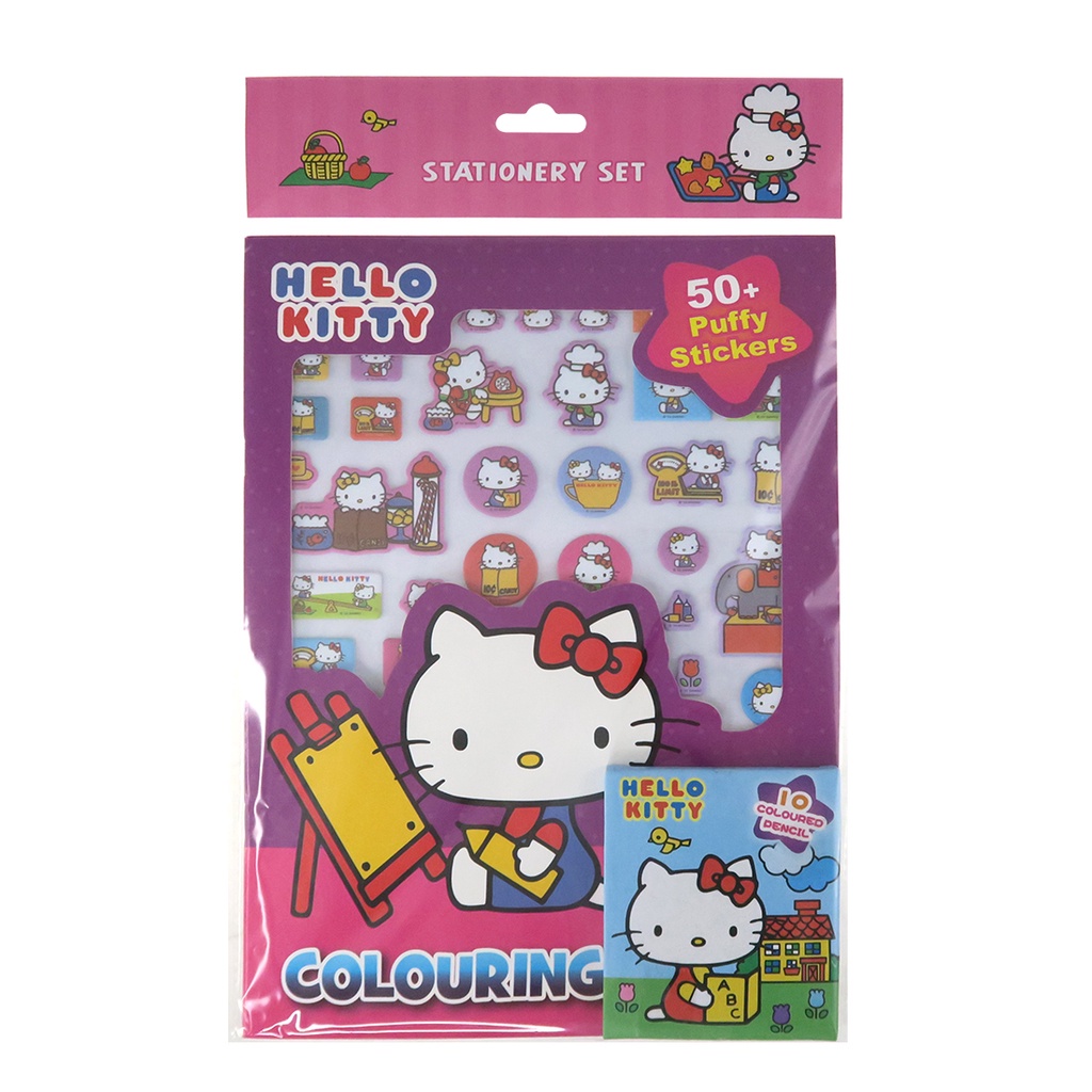 Hello Kitty Colouring Pad With Puffy Sticker In Set | Shopee Singapore